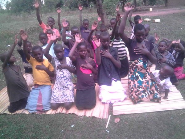 Children's prayers at Hope Orphan Centre-Iganga