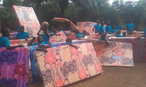 My babies in Africa got their mattresses!!! 