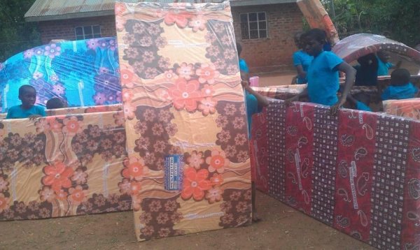 My babies in Africa got their mattresses!!! 