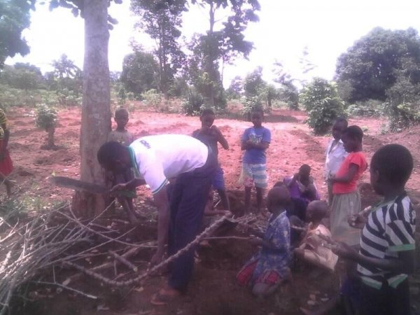 Planting Cassava at Hope Orphan Centre Iganga