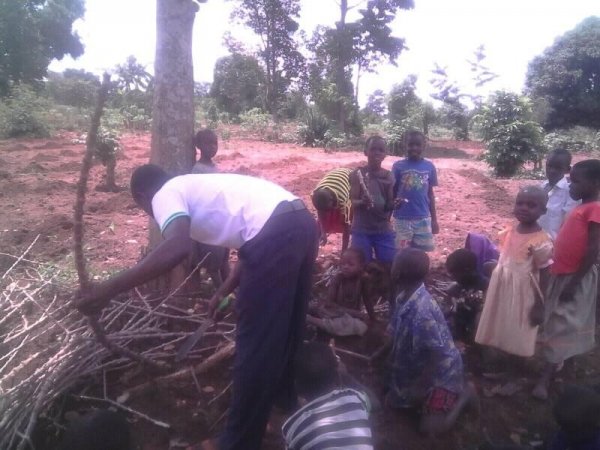 Planting Cassava at Hope Orphan Centre Iganga