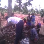 Planting Cassava at Hope Orphan Centre Iganga