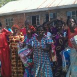 Widows receiving blankets 