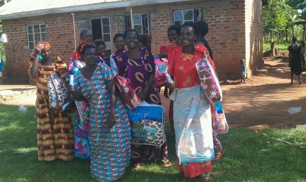 Widows receiving blankets 