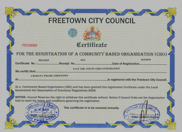 Certificate of CBO Registration