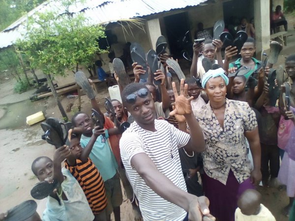 Sandals for the children at the second orphanage branch