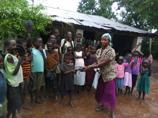 Sandals for the children at the second orphanage branch