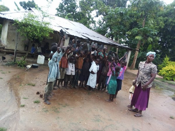 Sandals for the children at the second orphanage branch