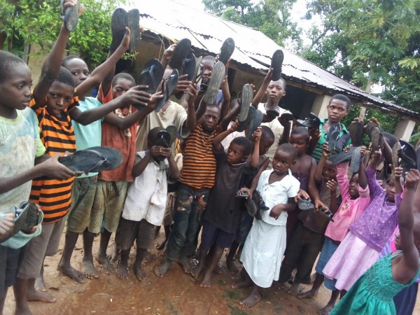 Sandals for the children at the second orphanage branch