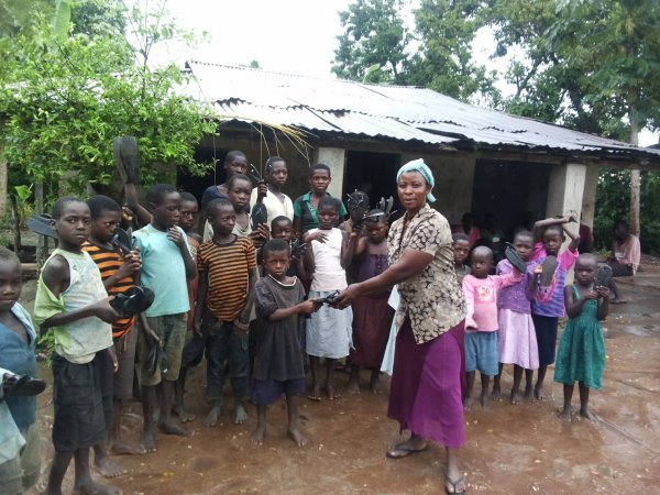Sandals for the children at the second orphanage branch
