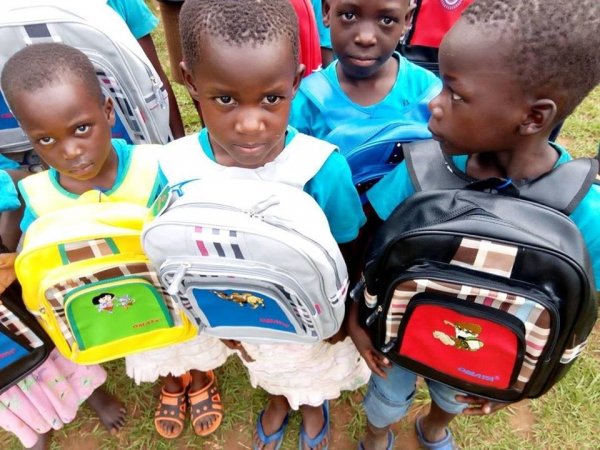 Young Children with new backpacks :)