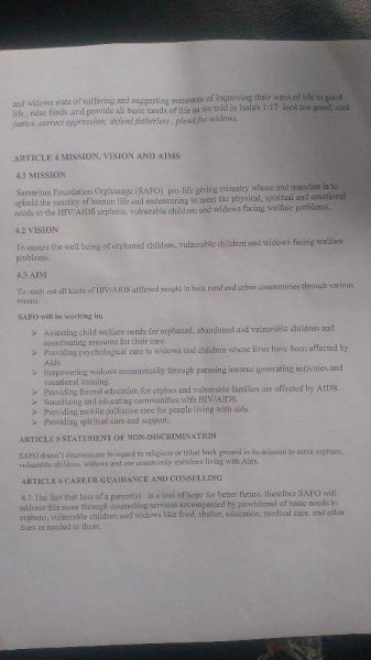 Samaritan Foundation Orphanage Constitution Pg. 8