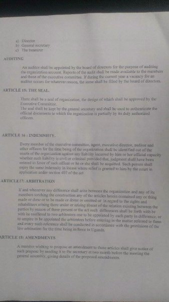 Samaritan Foundation Orphanage Constitution Pg. 1