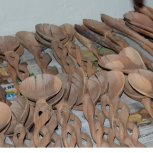 Carved wooden spoons - twisted