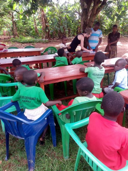 Visitors at Holy Life Orphanage