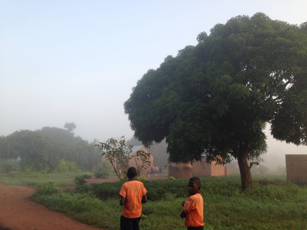 Walking to school with the children