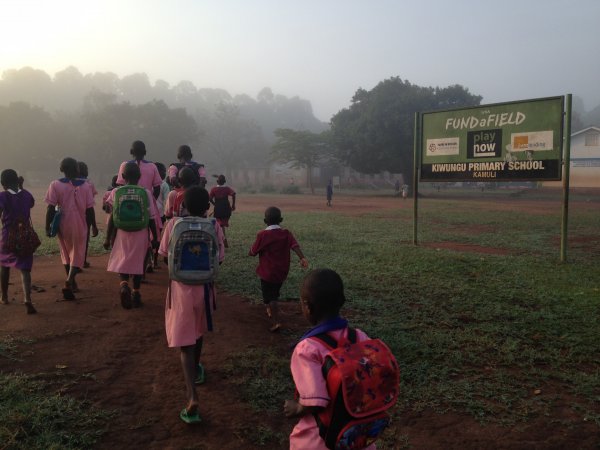 Walking to school with the children