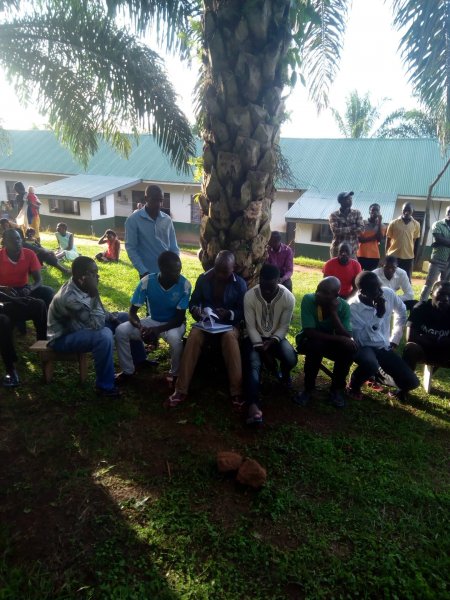 Villagers meeting with Kalangala Infrastructure Services Ltd. 