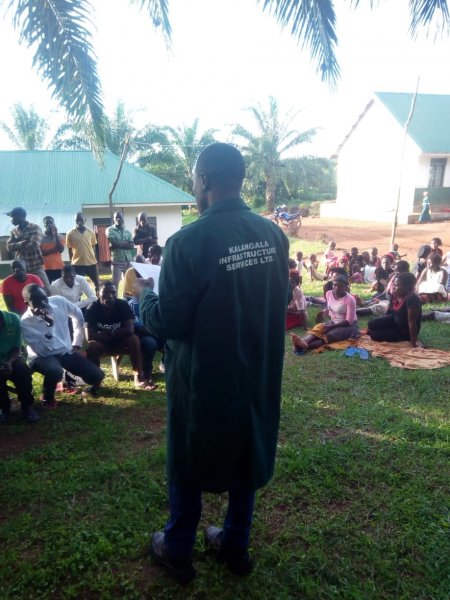 Villagers meeting with Kalangala Infrastructure Services Ltd. 