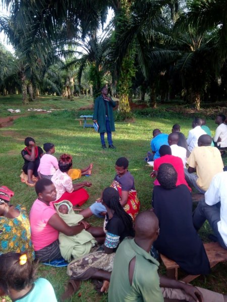 Villagers meeting with Kalangala Infrastructure Services Ltd. 