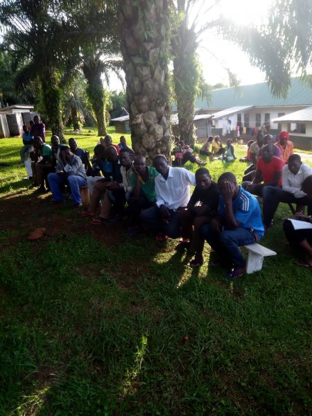 Villagers meeting with Kalangala Infrastructure Services Ltd. 