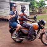 riding a boda boda