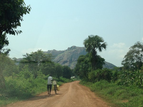 climbing a mountain