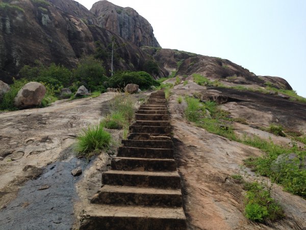 climbing a mountain