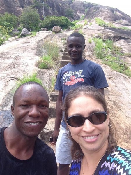 climbing a mountain