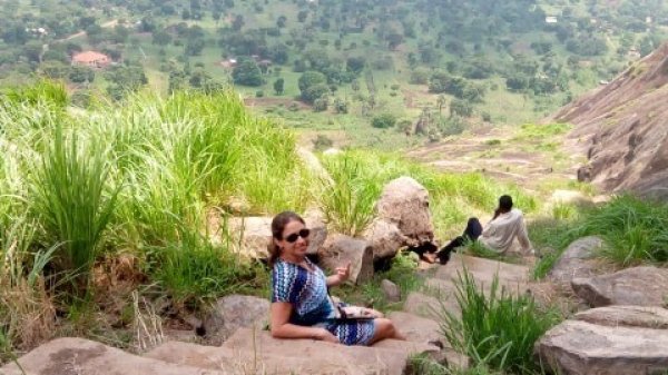 climbing a mountain