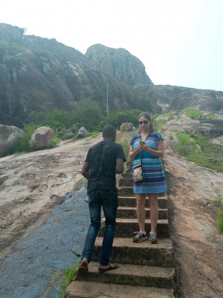 climbing a mountain