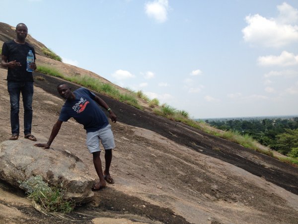 climbing a mountain