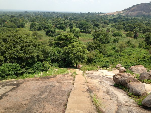 climbing a mountain