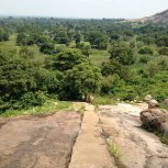 climbing a mountain