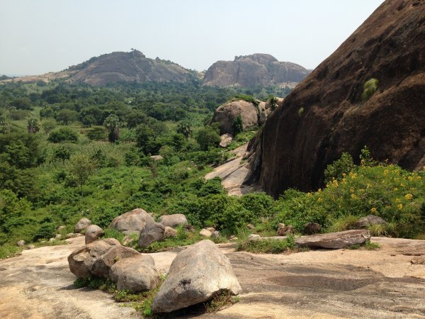 climbing a mountain