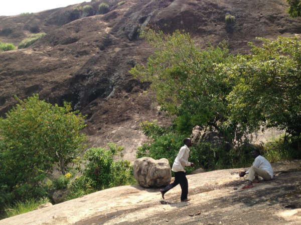 climbing a mountain