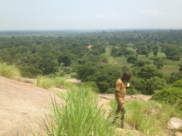 climbing a mountain