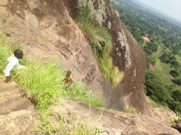 climbing a mountain