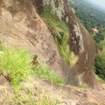 climbing a mountain