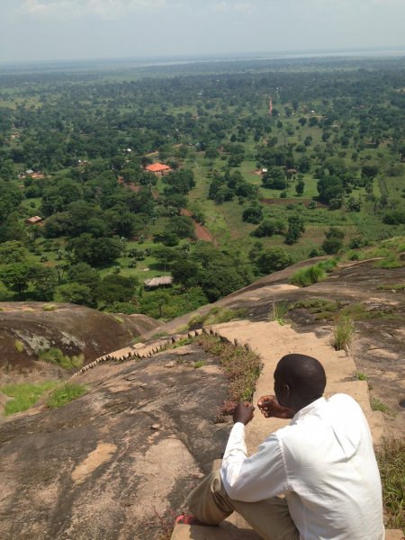 climbing a mountain