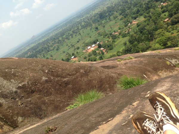 climbing a mountain