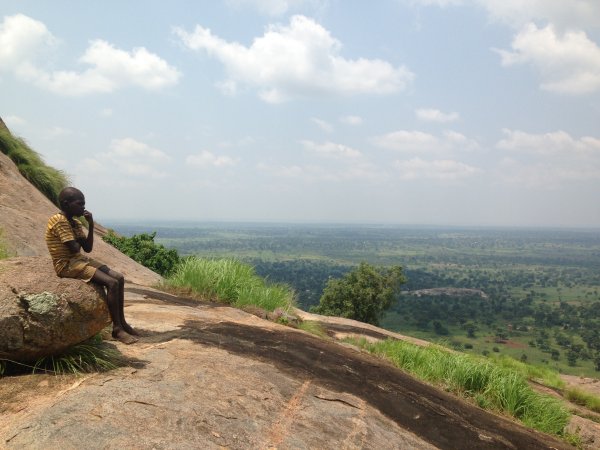 climbing a mountain