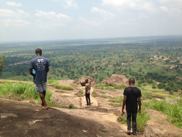 climbing a mountain