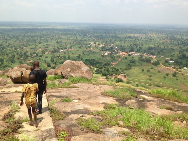 climbing a mountain