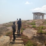 climbing a mountain
