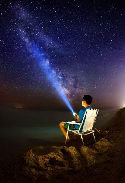 Boyshiningspotlightonnightsky_123RF_37243036_m