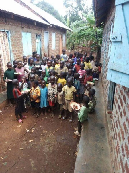 THAT WAS YESTERDAY AT THE ORPHANAGE WHEN KIDS ARE GOING FOR LUNCH