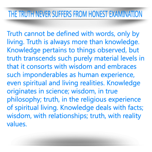 TRUTH | KNOWLEDGE | FACT | WISDOM 