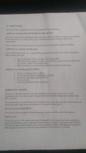 Samaritan Foundation Orphanage Constitution 
