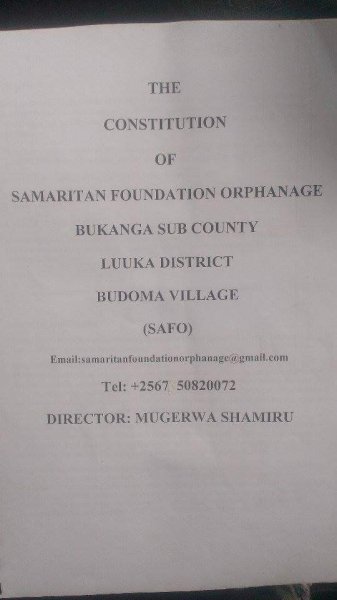Samaritan Foundation Orphanage Constitution 